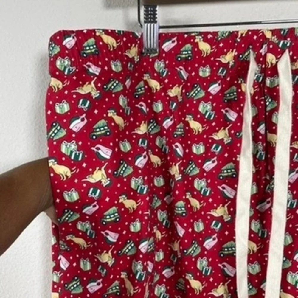 Vineyard Vines Pajama Pants Mens XL Red Christmas Holiday Dogs‎ Woodie Festive